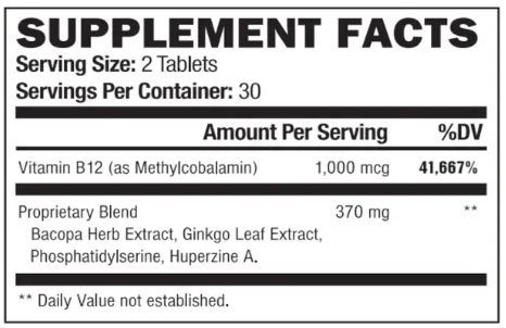 Youthful Brain supplement facts