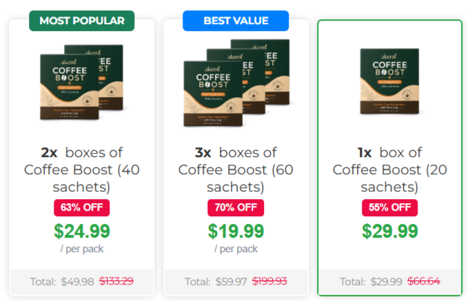 Akemi Coffee Boost Price