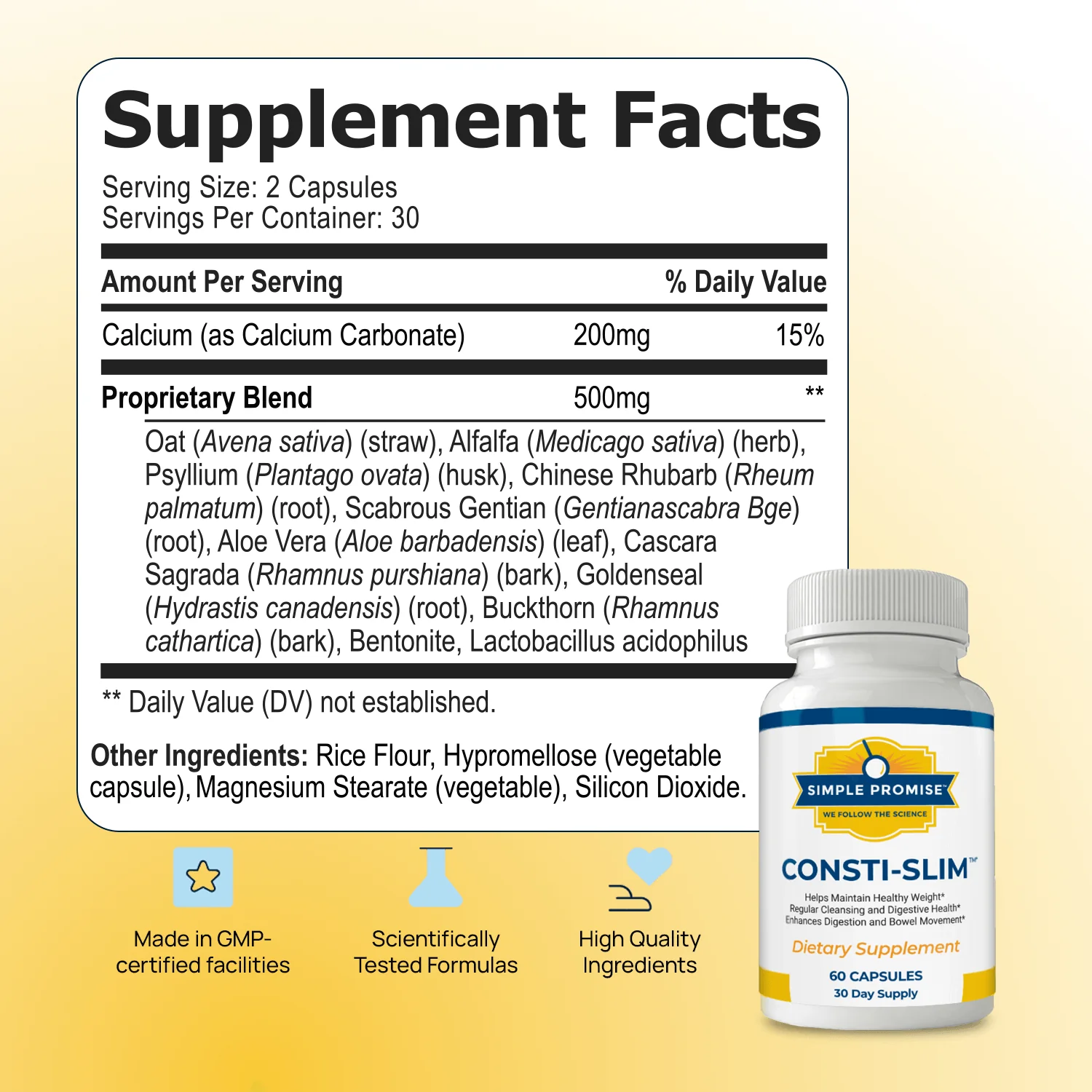 Consti-Slim supplement facts