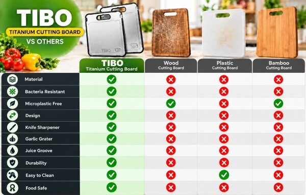TIBO Titanium Cutting Board vs others